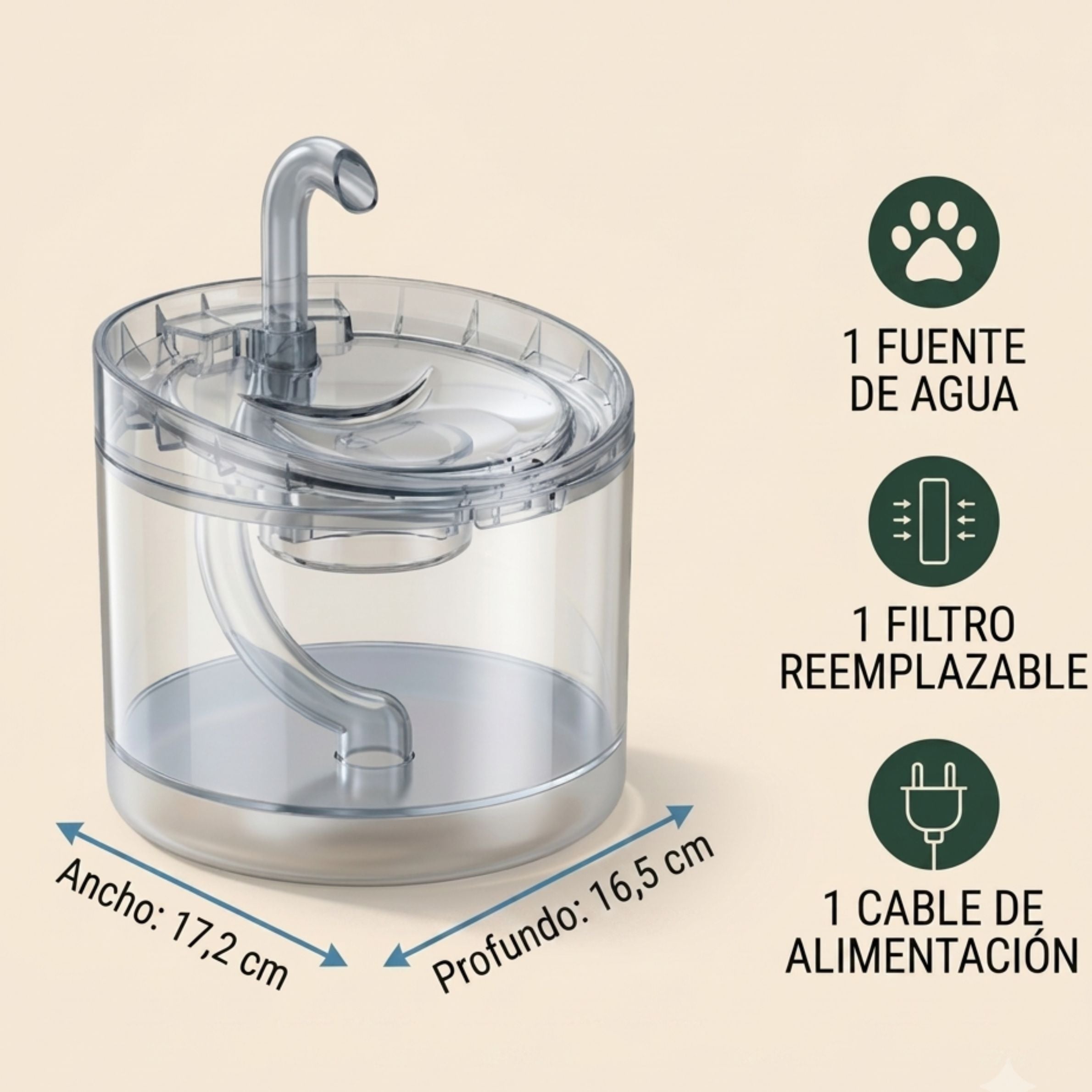 Bebedero Fuente Agua Automático Gatos